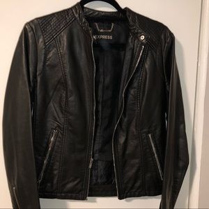 Express black leather jacket